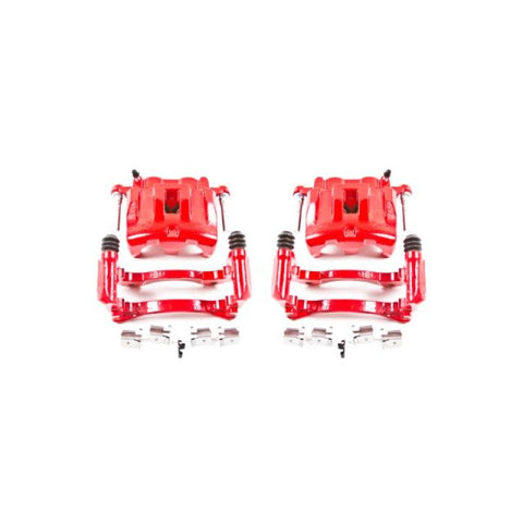 Power Stop 99-04 Jeep Grand Cherokee Front Red Calipers w/Brackets - Pair - S4826
