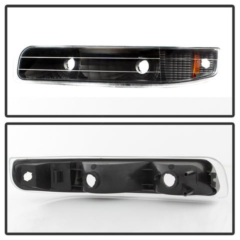 xTune Chevy Silverado 99-02 Amber Reflector Bumper Lights Black CBL-JH-CS99-AM-BK - 5064271