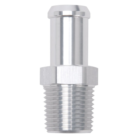 Edelbrock Hose End Straight 1/2In NPT to 5/8In Barb Clear Anodize - 8160