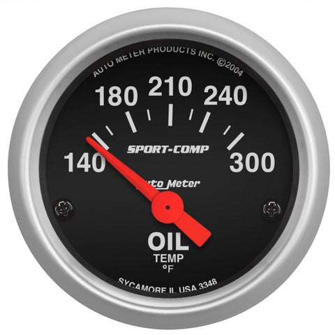 Autometer Sport-Comp 52mm 140-300 Deg F Electronic Oil Temp Gauge - 3348