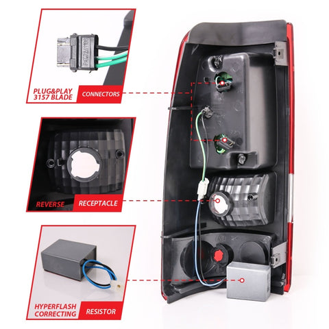 ANZO 2003-2006 Chevrolet Silverado 1500 LED Taillights Red/Clear - 311007