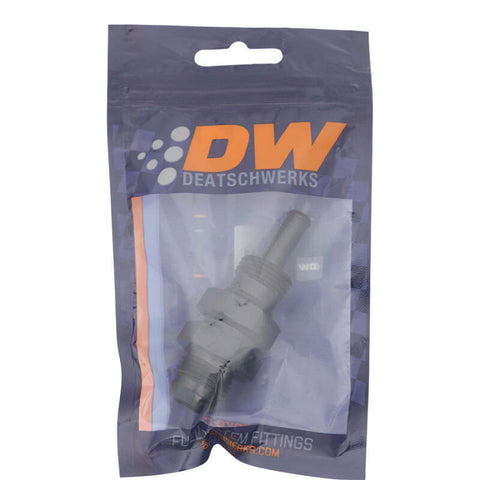 DeatschWerks 8AN Male Flare to Straight 5/16in Single Hose Barb - Anodized Matte Black - 6-02-0743-B