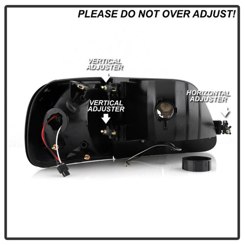 xTune Ford F150 97-03 Crystal Headlights w/ Clear LED Corners Black HD-ON-FF15097-LED-SET-BK - 5014184