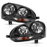 ANZO 2006-2009 Volkswagen Us Rabbit Crystal Headlight Black (Halogen Only) - 121542