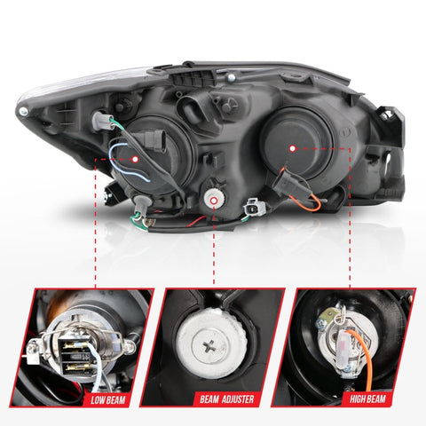 ANZO 2005-2010 Scion Tc Projector Headlights w/ Halo Chrome (CCFL) - 121120