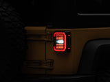 Raxiom 07-18 Jeep Wrangler JK Axial Series LED Halo Tail Lights- Black Housing (Dark Smoked Lens) - J138358