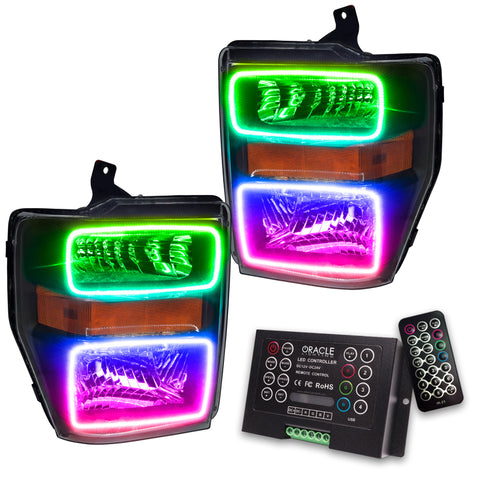 Oracle 08-10 Ford F250/350 LED HL - Black - ColorSHIFT w/ 2.0 Controller - 7190-333