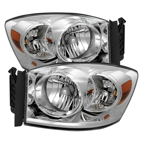 xTune Dodge Ram 1500 06-08 / Ram 2500/3500 06-09 Amber Crystal Headlights Chrome HD-JH-DR06-AM-C - 9022913