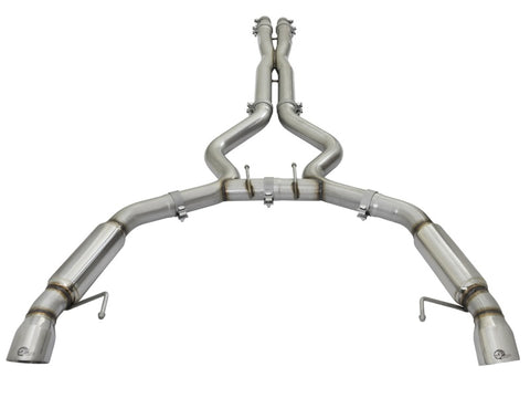 aFe MACHForce XP 3in Aggressive Toned Cat-Back Exhausts w/ Polished Tips 15-17 Ford Mustang V6/V8 - 49-33088-P