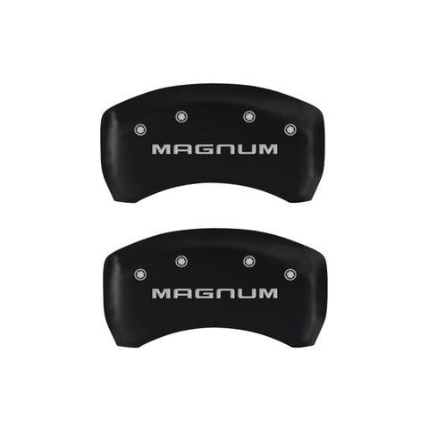 MGP 4 Caliper Covers Engraved Front & Rear Magnum Red finish silver ch - 12001SMGMRD