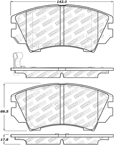 StopTech Street Select Brake Pads w/Hardware - Front - 305.14040