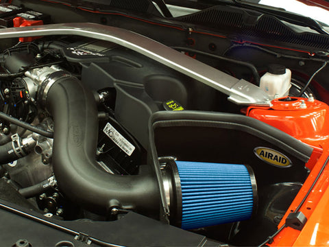 Airaid 11-14 Ford Mustang 3.7L V6 MXP Intake System w/ Tube (Dry / Blue Media) - 453-265