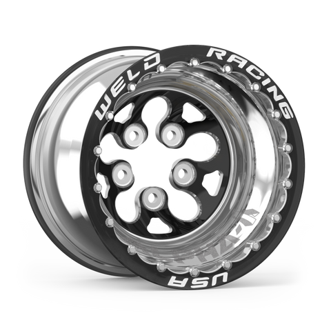 Weld Alpha-1 15x12 / 5x4.5 BP / 3in. BS Black Wheel - Black Double Beadlock MT - 83B-512206MB