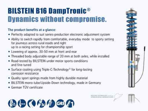 Bilstein B16 (PSS10) 06-10 BMW E60 M5 EDC Performance Suspension System - 49-234923