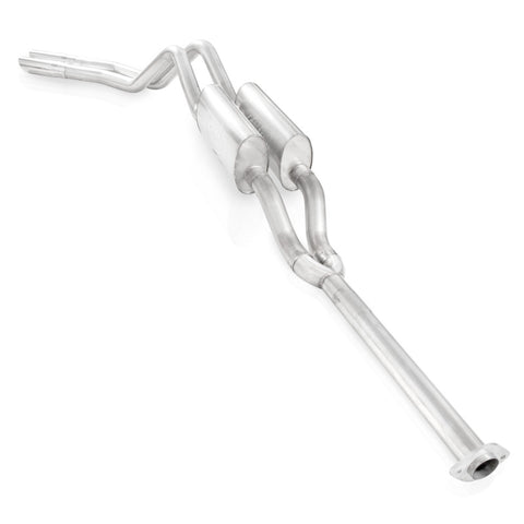 Stainless Works 2011-14 F-150 5.0L 3in Exhaust Y-Pipe S-Tube Mufflers Behind Passenger Rear Tire Ext - FT11CBY