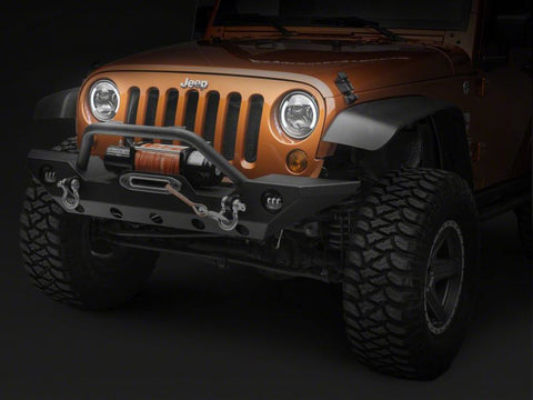 Raxiom 97-18 Jeep Wrangler TJ & JK 6-LED Headlights w/ Partial Halo- Blk Housing (Clear Lens) - J135442
