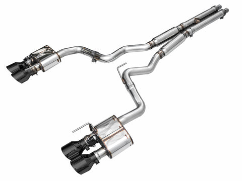 AWE 2024 Ford Mustang GT Fastback S650 RWD SwitchPath Cat-Back Exhaust w/ Quad Diamond Black Tips - 3025-43650