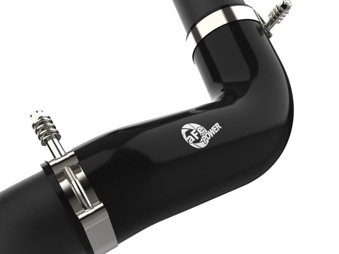 aFe 2024 GM Diesel Trucks V8 6.6L L5P BladeRunner Aluminum 3in Hot & 3.5in Cold Charge Pipe - Black - 46-20704-B