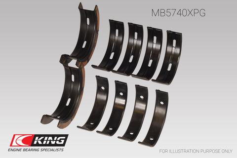 King Subaru EJ20/EJ22/EJ25 Housing Bore + .005 (Size 0.25) Main Bearing Set - MB5740XPG0.25
