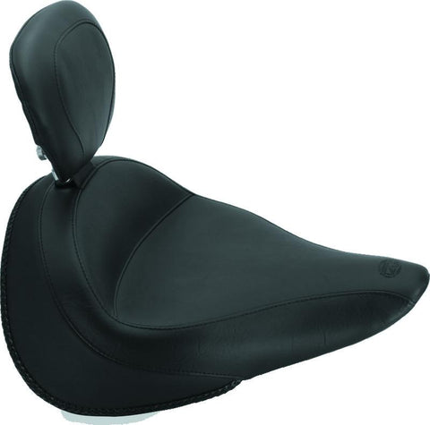 Mustang 14-21 Yamaha Bolt Standard Touring Solo Seat w/ Driver Backrest - Black - 79832