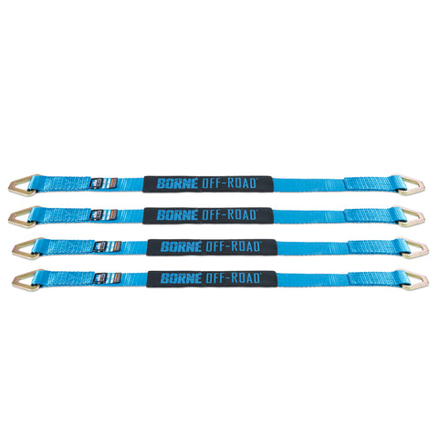 Mishimoto Vehicle Ratchet Tie-Down Kit (4 pack) Blue - BNRTC-TD-4BL