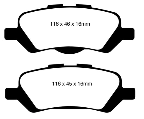EBC 08+ Toyota Venza 2.7 Yellowstuff Rear Brake Pads - DP41852R