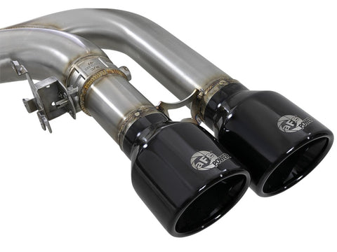aFe MACH Force-Xp 3.5in. 304 SS C/B Exhaust w/o Muffler 15-18 BMW X5 M V8-4.4L (tt) - Black Tip - 49-36342-B