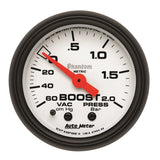 Autometer Phantom 2-1/16in 60CM/HG - 2.0 Bar - Mechanical Gauge - 5703-M