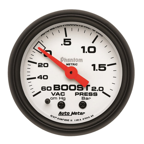 Autometer Phantom 2-1/16in 60CM/HG - 2.0 Bar - Mechanical Gauge - 5703-M