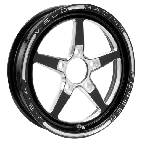 Weld Alumastar 1-Piece 15x3.5 / 5x4.75 BP / 2.25in. BS Black Wheel - Non-Beadlock - 88B-15272