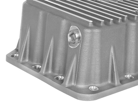 aFe Street Series Engine Oil Pan Raw w/ Machined Fins; 11-17 Ford Powerstroke V8-6.7L (td) - 46-70320