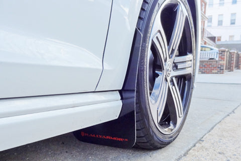 Rally Armor 15-17.5 MKVII VW Golf R Black UR Mud Flap w/Red Logo - MF40-UR-BLK/RD