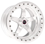 Weld S71 17X11 / 5X115 BP / 6.2in BS Polished Wheel (High Pad) - Polished Single Beadlock MT - 71HP7110W62G