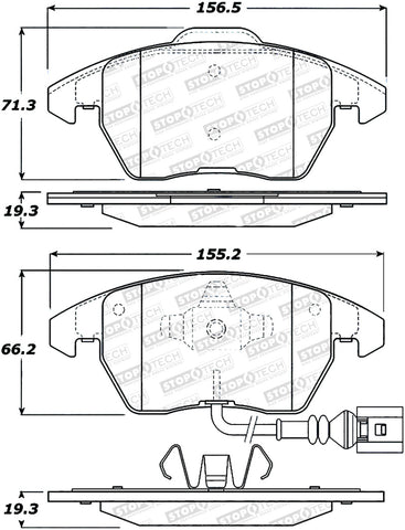 StopTech Sport Performance 11-17 Volkswagen Jetta Front Brake Pads - 309.11072