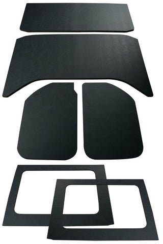 DEI 11-18 Jeep Wrangler JK 4-Door Boom Mat Complete Headliner Kit - 6 Piece - Black Leather Look - 50293