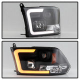 Spyder 09-16 Dodge Ram 1500 Ver 2 Proj Headlight - Light Bar Turn Signal - Blk - PRO-YD-DR09V2-SB-BK - 5086266