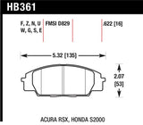 Hawk 02-06 Acura RSX / 06-11 Honda Si / 00-09 S2000 HT-10 Race Front Brake Pads - HB361S.622