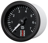 Autometer Stack 52mm 0-7 Bar M10 Male Pro Stepper Motor Oil Pressure Gauge - Black - ST3301