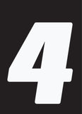 Hardline Dirt Digits 3pk 5.5 in. - High Gloss Number 4 - White - DD53W-4