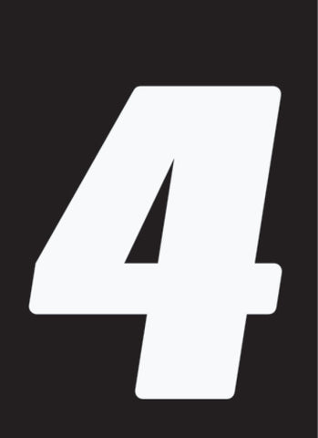 Hardline Dirt Digits 3pk 7 in. - High Gloss Number 4 - White - DD73W-4