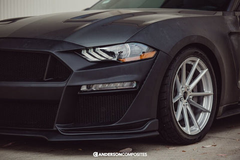 Anderson Composites 18-19 Ford Mustang Type-ST Fiberglass Front Bumper w/Lip (Req Anderson Fenders) - AC-FB18FDMU-ST-GF