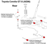 Cusco 83-87 Toyota Corolla GT-S (Trueno) (AE86) Rear Stabilizer Link Bushings (Rubber) - Set of 4 - 116 923 A