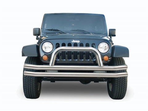 Rampage 1976-1983 Jeep CJ5 Double Tube Bumper Front - Stainless - 8420