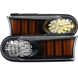 ANZO 2007-2013 Toyota Fj Cruiser LED Parking Lights Black w/ Amber Reflector - 511078