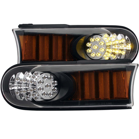 ANZO 2007-2013 Toyota Fj Cruiser LED Parking Lights Black w/ Amber Reflector - 511078