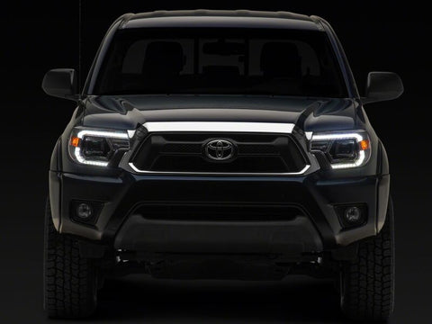 Raxiom 12-15 Toyota Tacoma Axial Series Switchback Projector Headlights- Chrome- Clear Lens - TT23360