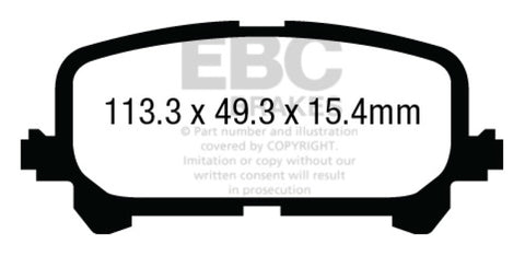 EBC 14+ Acura MDX 3.5 Yellowstuff Rear Brake Pads - DP43025R