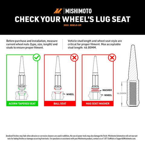 Mishimoto Steel Spiked Lug Nuts M12x1.5 20pc Set - Gold - MMLG-SP1215-20GD