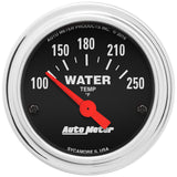 Autometer Traditional Chrome 52mm 100-250 Deg F Short Sweep Electrical Water Temperature Gauge - 2532