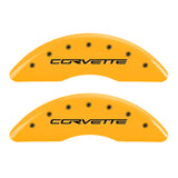 MGP 4 Caliper Covers Engraved Front & Rear C6/Corvette Yellow finish black ch - 13083SCV6YL